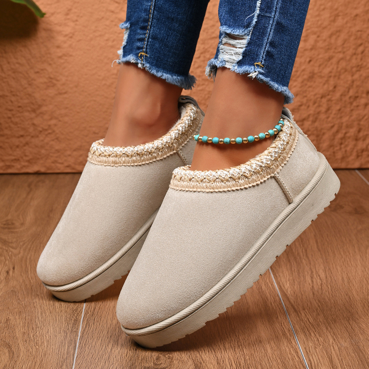 Round Toe Platform Ankle Boots
