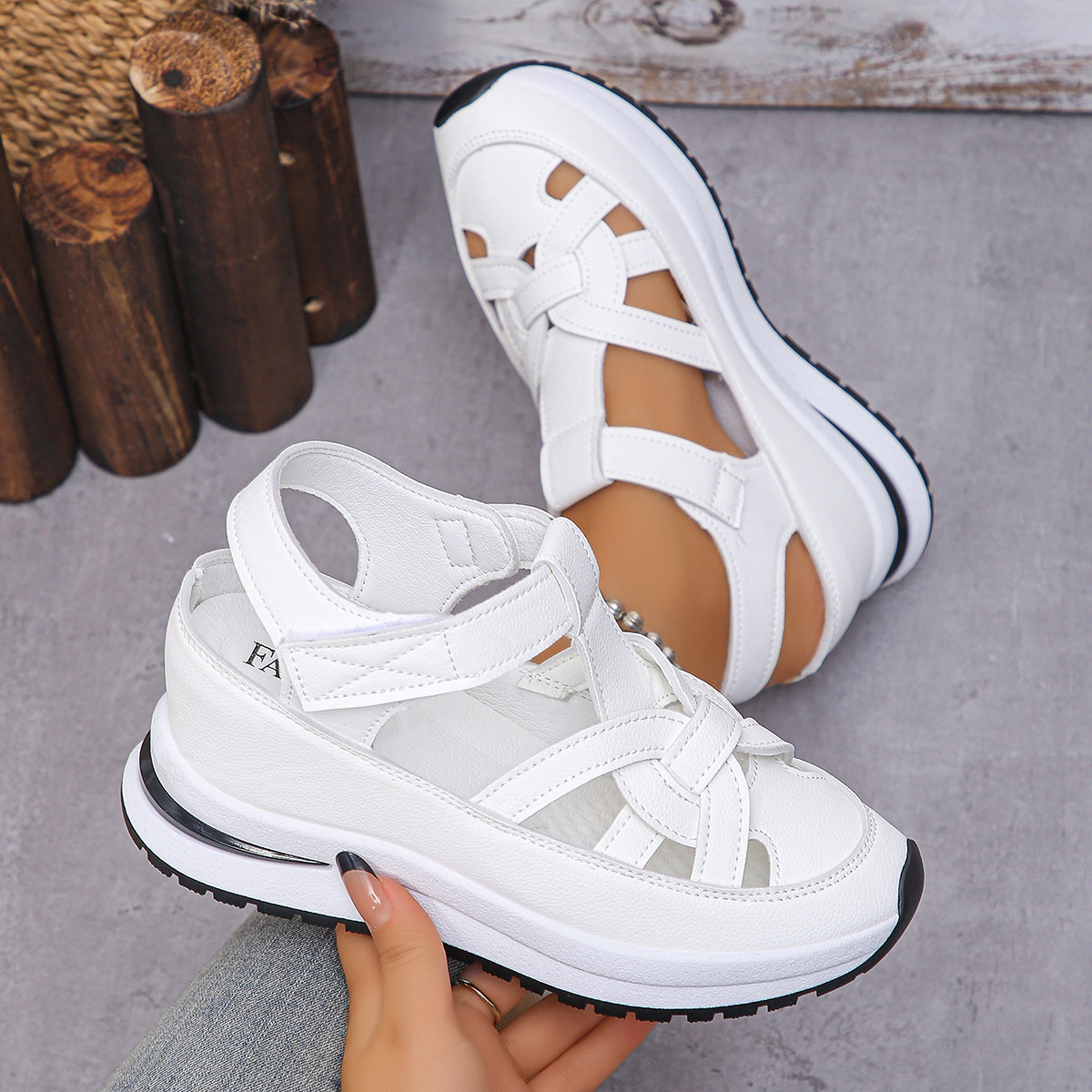 Round Toe Wedge Sandals