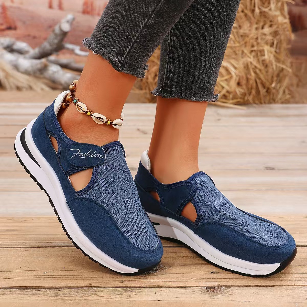 Breathable Mesh Velcro Shoes