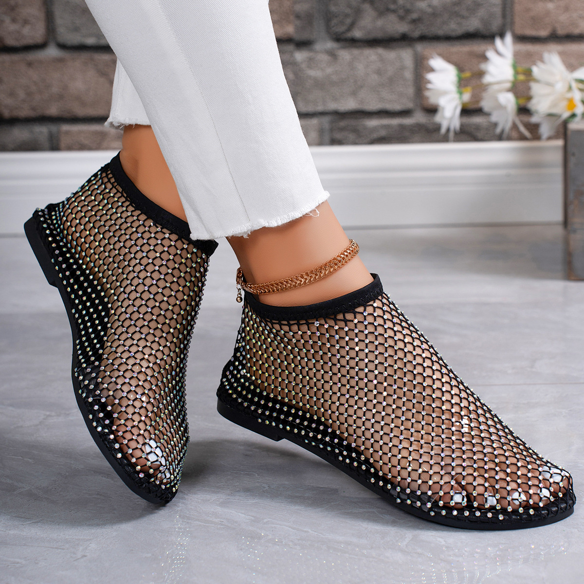 Rhinestone Hollow Out Sandals