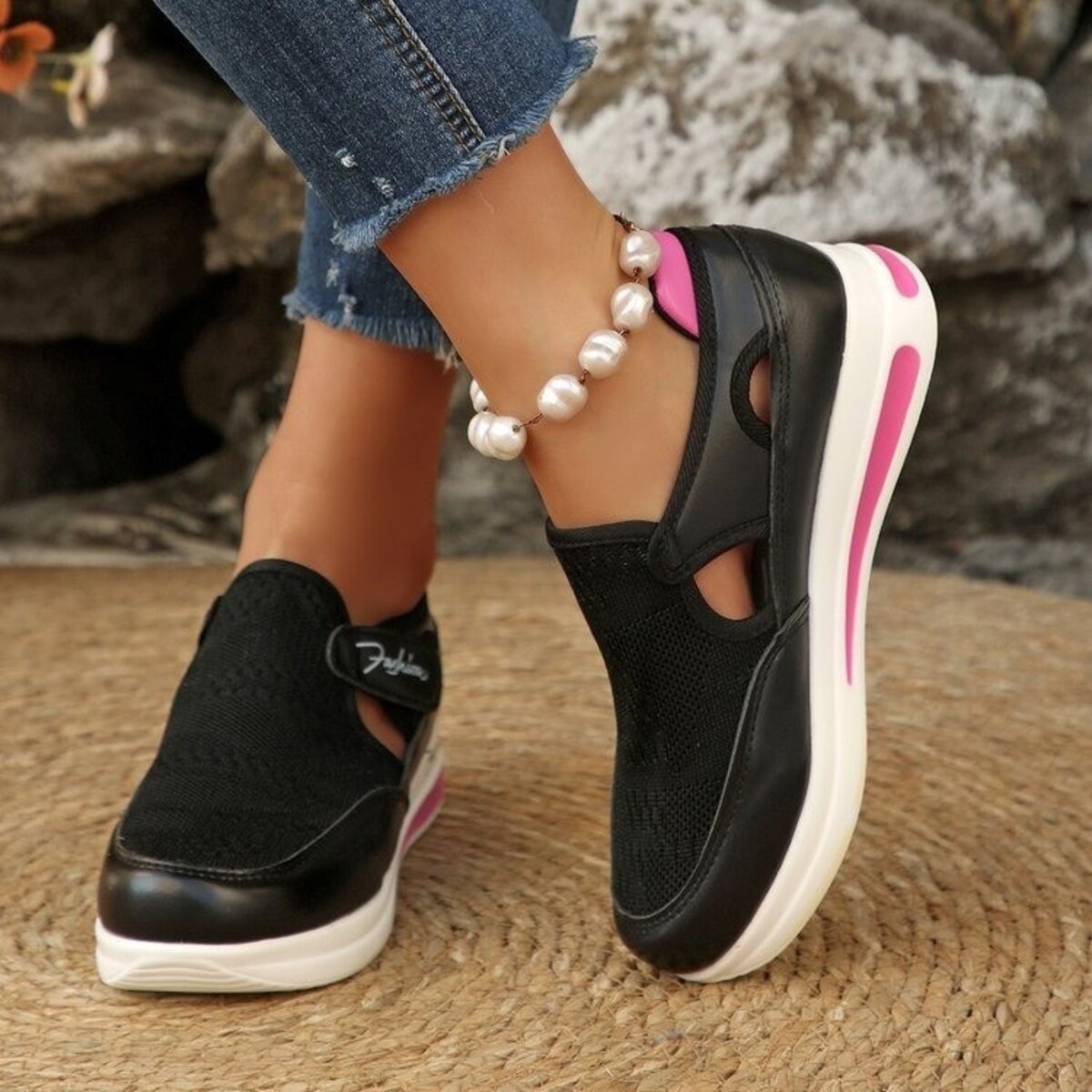 Breathable Mesh Wedge Sneakers