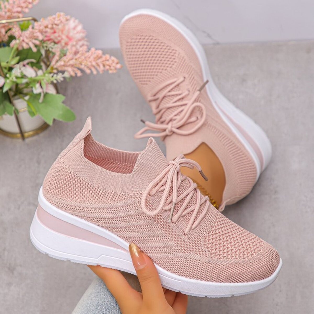 Lace Up Wedge Athletic