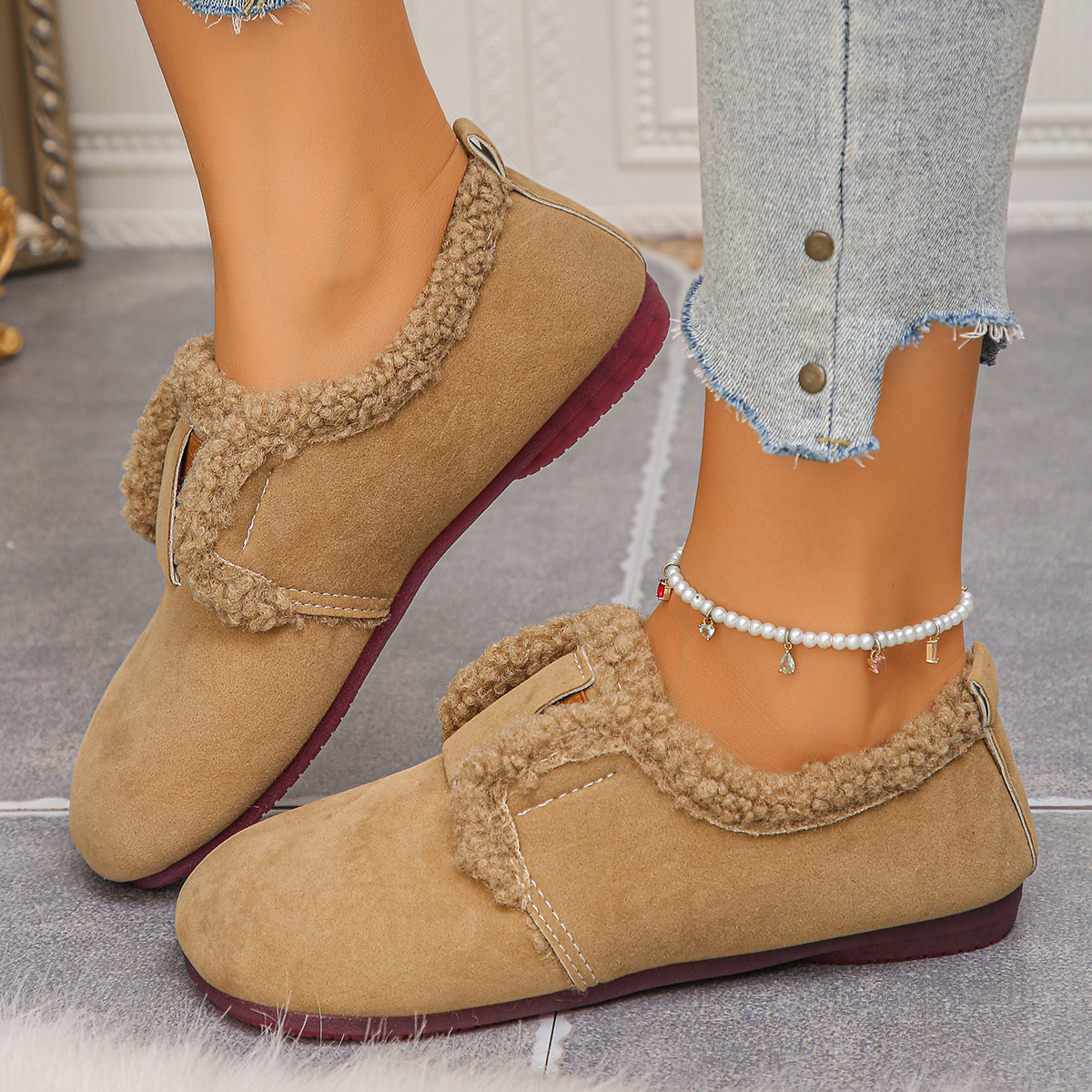 Faux Fur Lined Slip-Ons