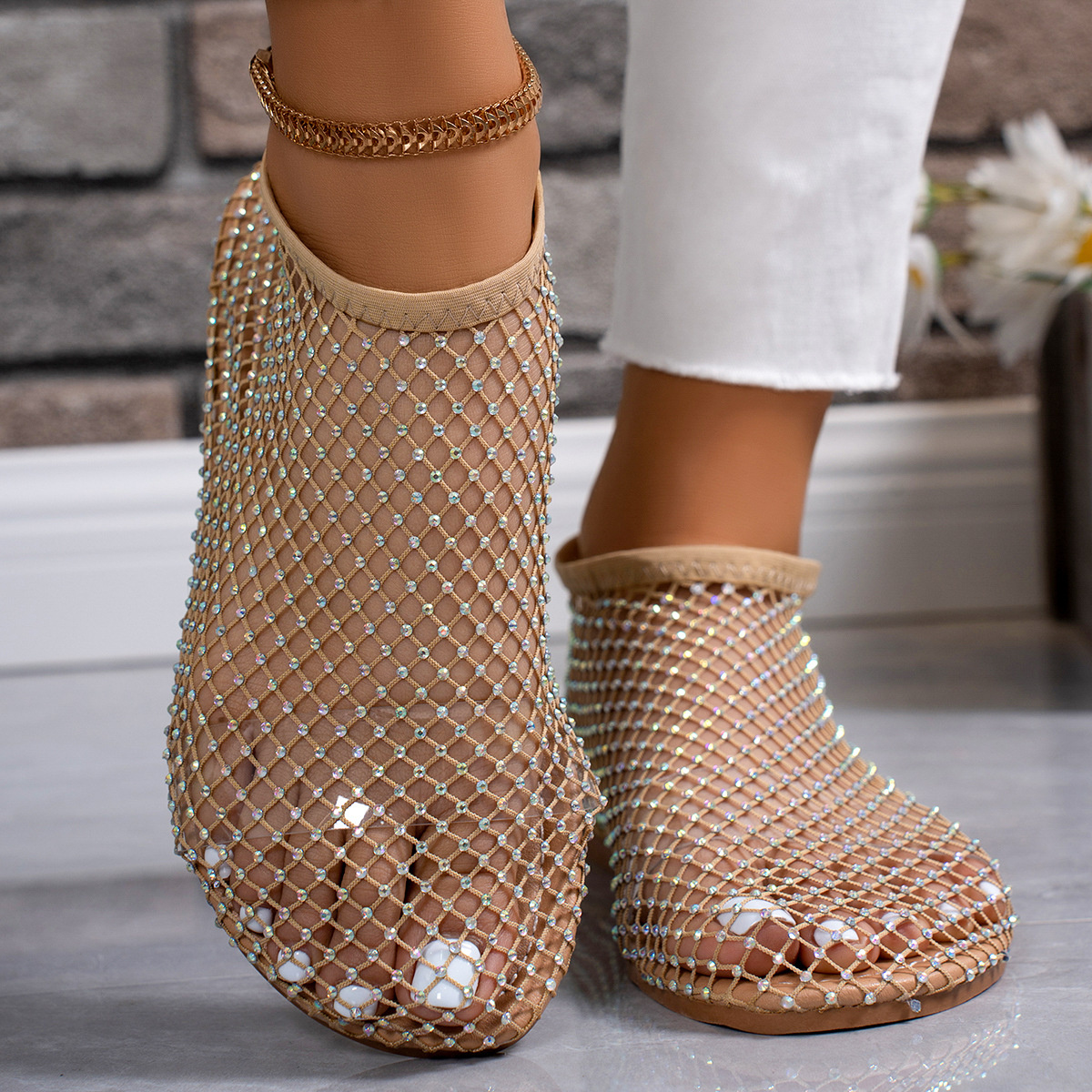 Rhinestone Hollow Out Sandals