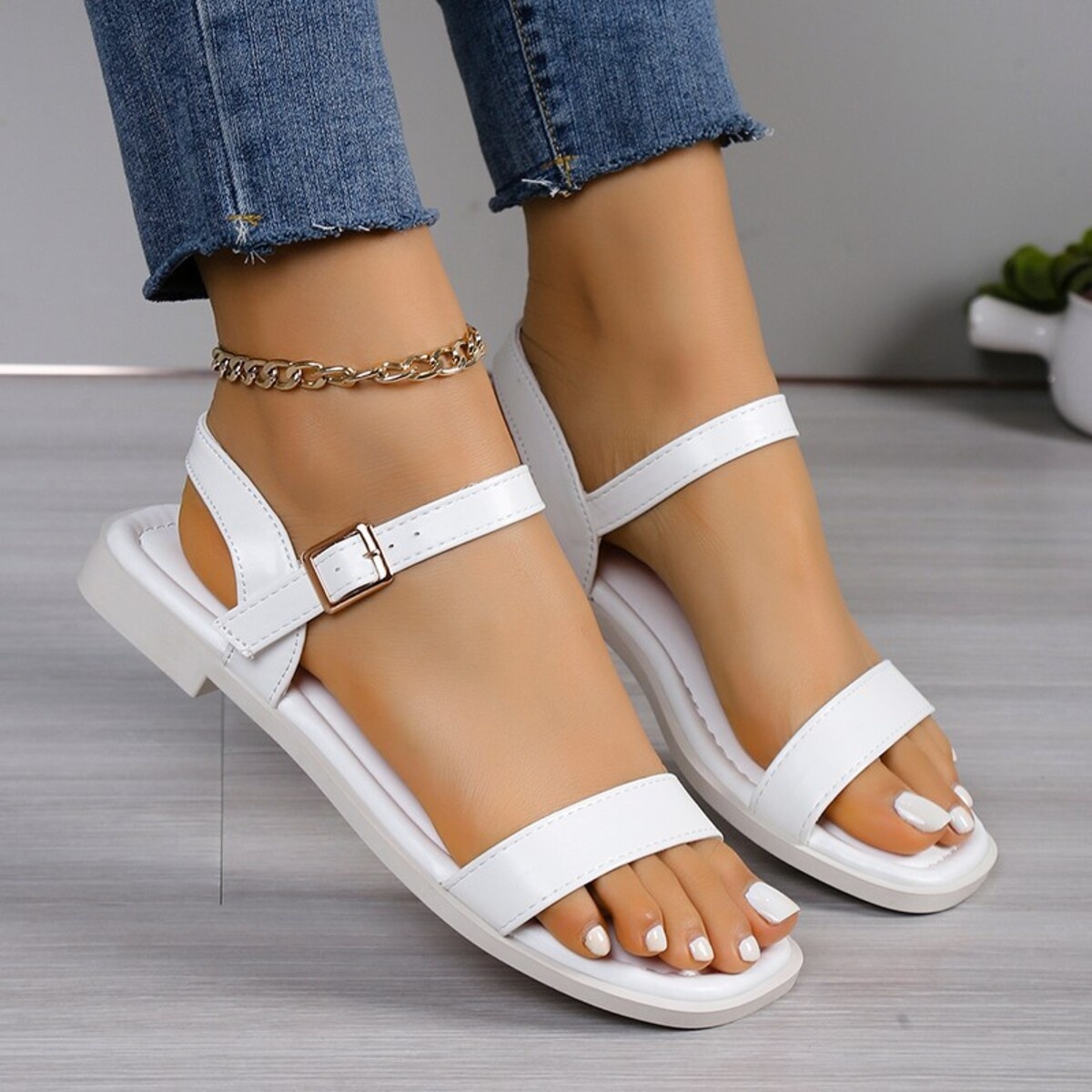 Open Toe Flats Sandals