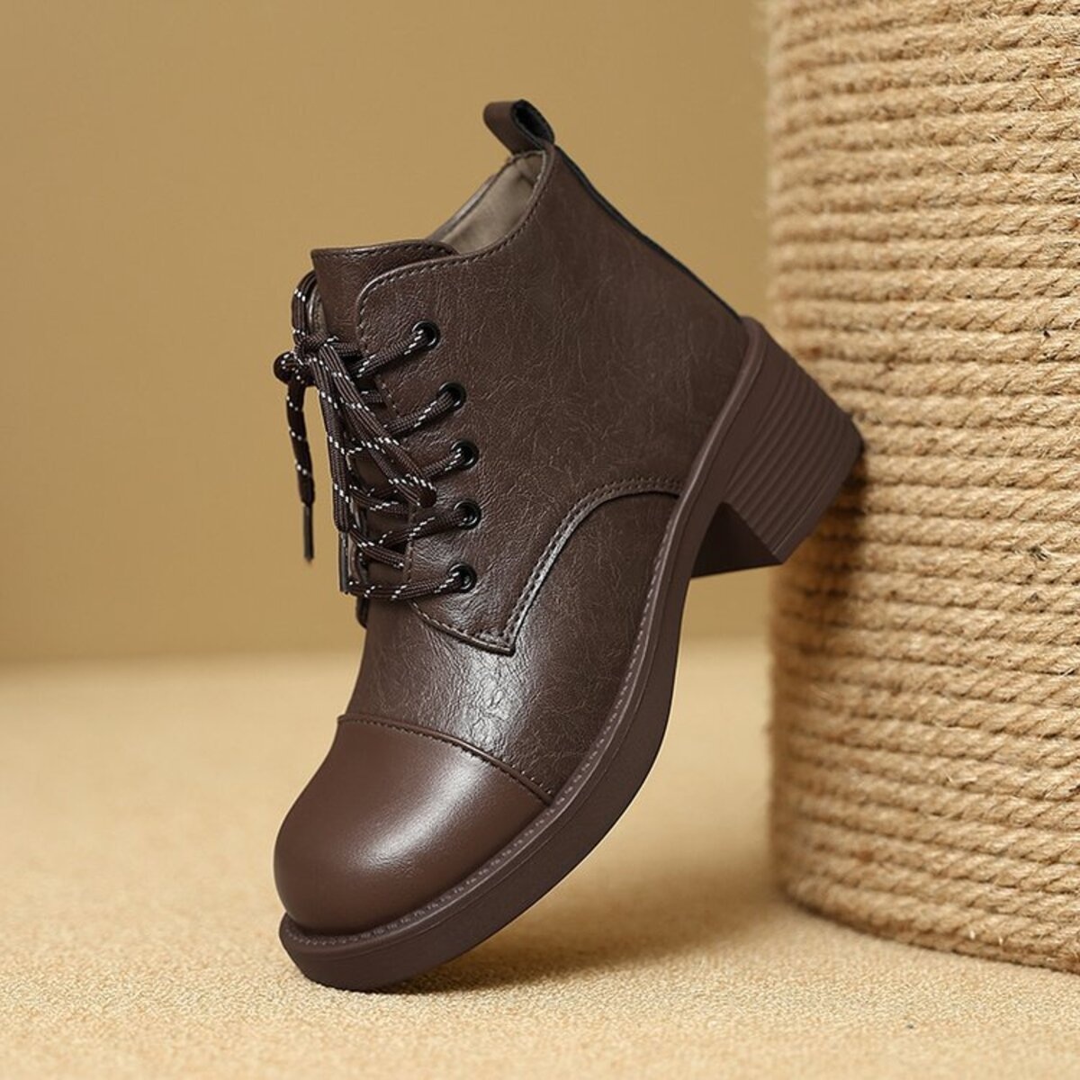 Round Toe Block Heels Boots