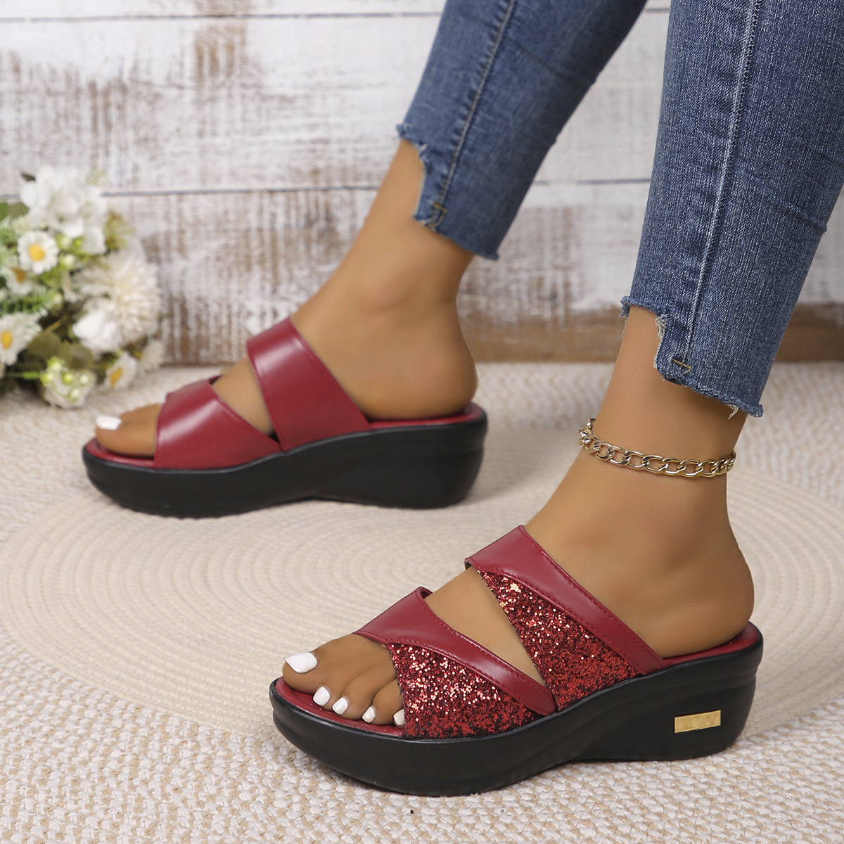 Open Toe Platform Wedge Sandals