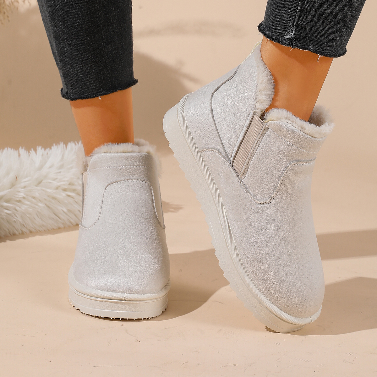 Plush Lined Winter Ankle Boots