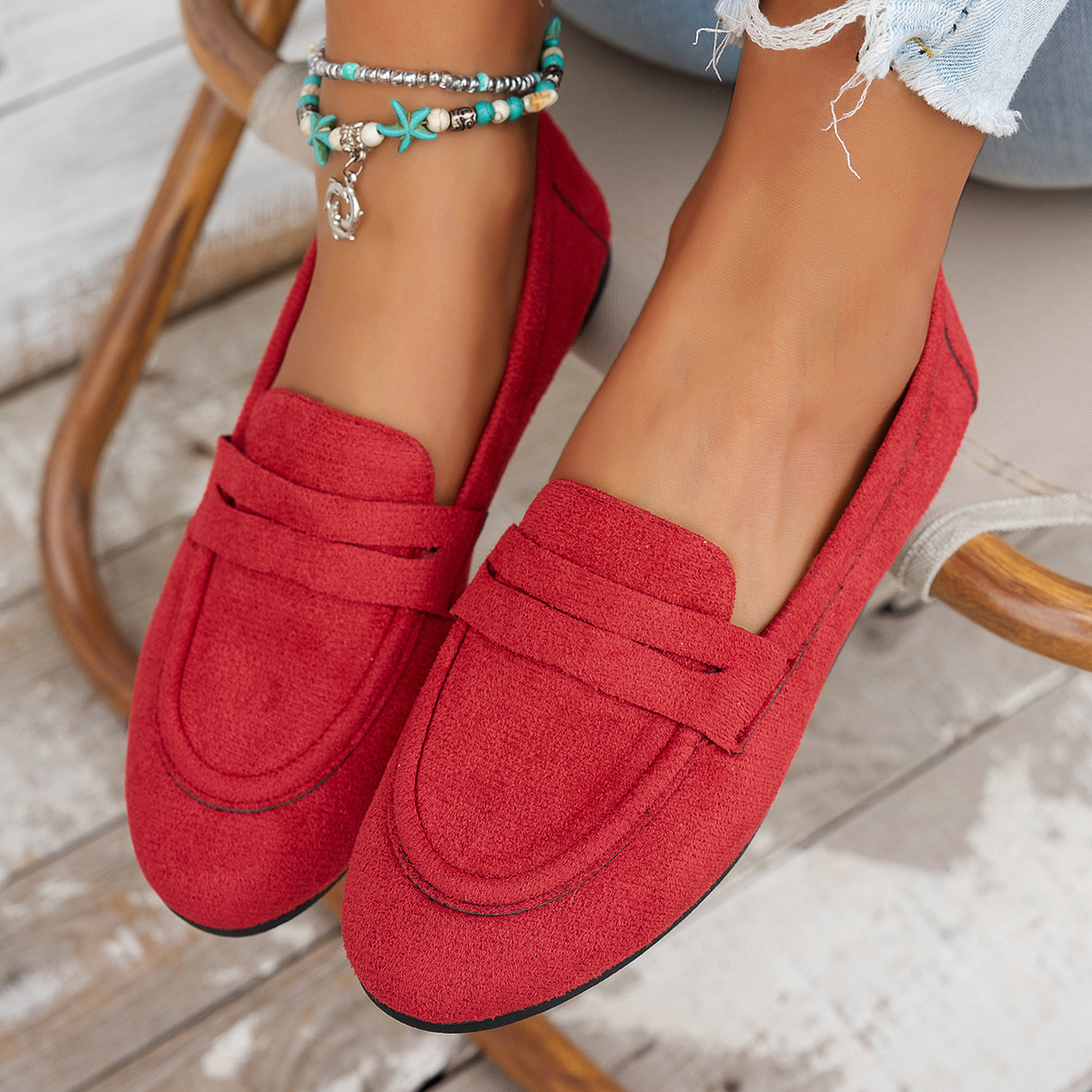 Round Toe Slip-Ons