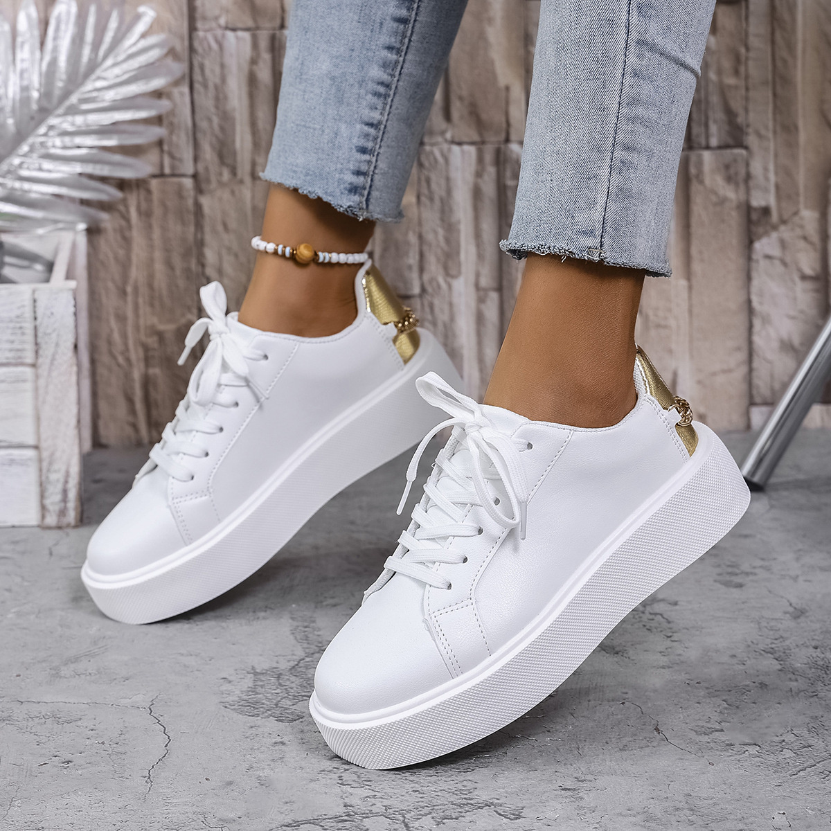 Round Toe Platform Sneakers