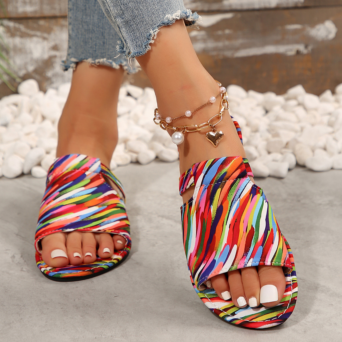 Open Toe Flats Sandals