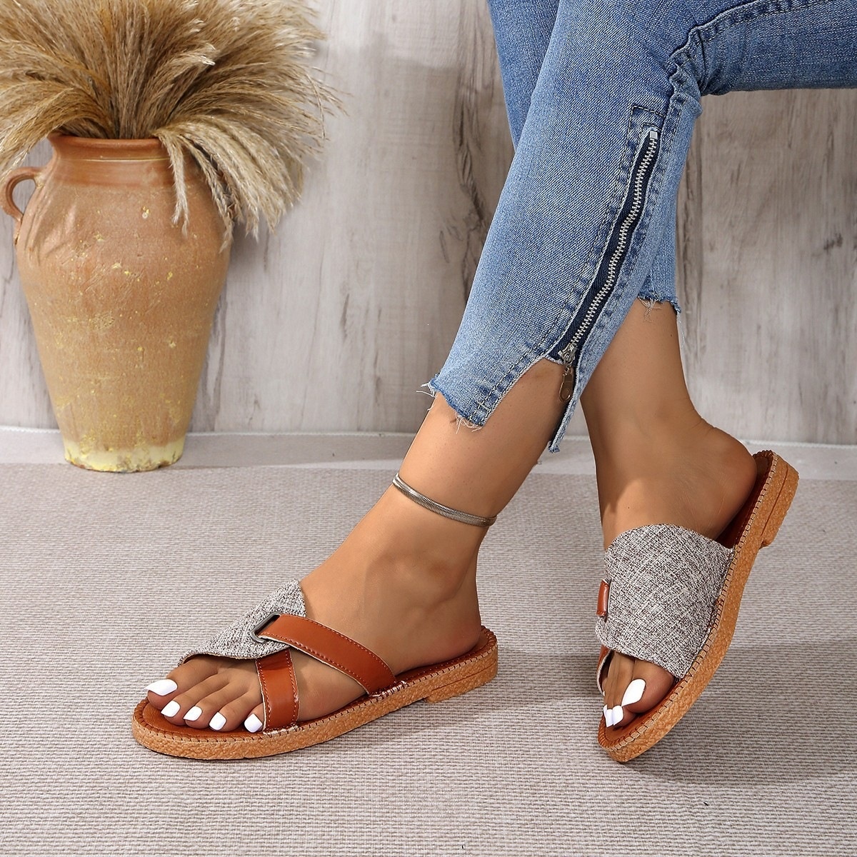 Open Toe Flats Sandals