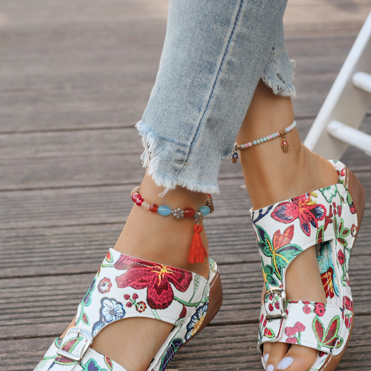 Buckle Decor Open Toe Sandals