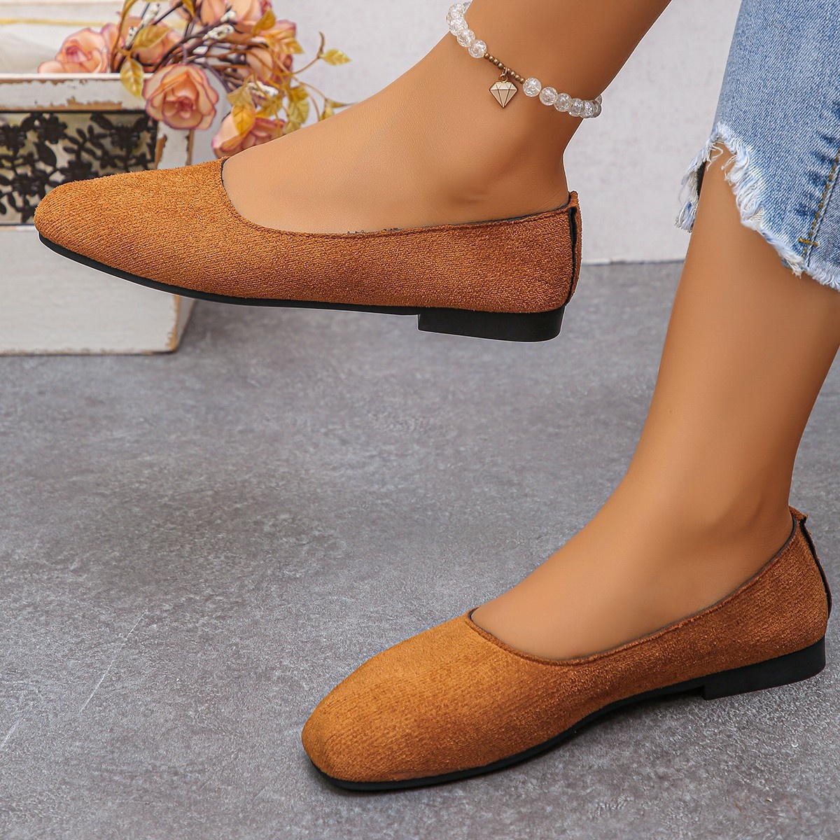 Round Toe Slip-Ons