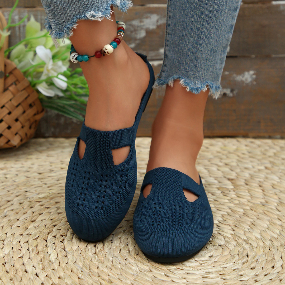 Round Toe Flat Slip-Ons