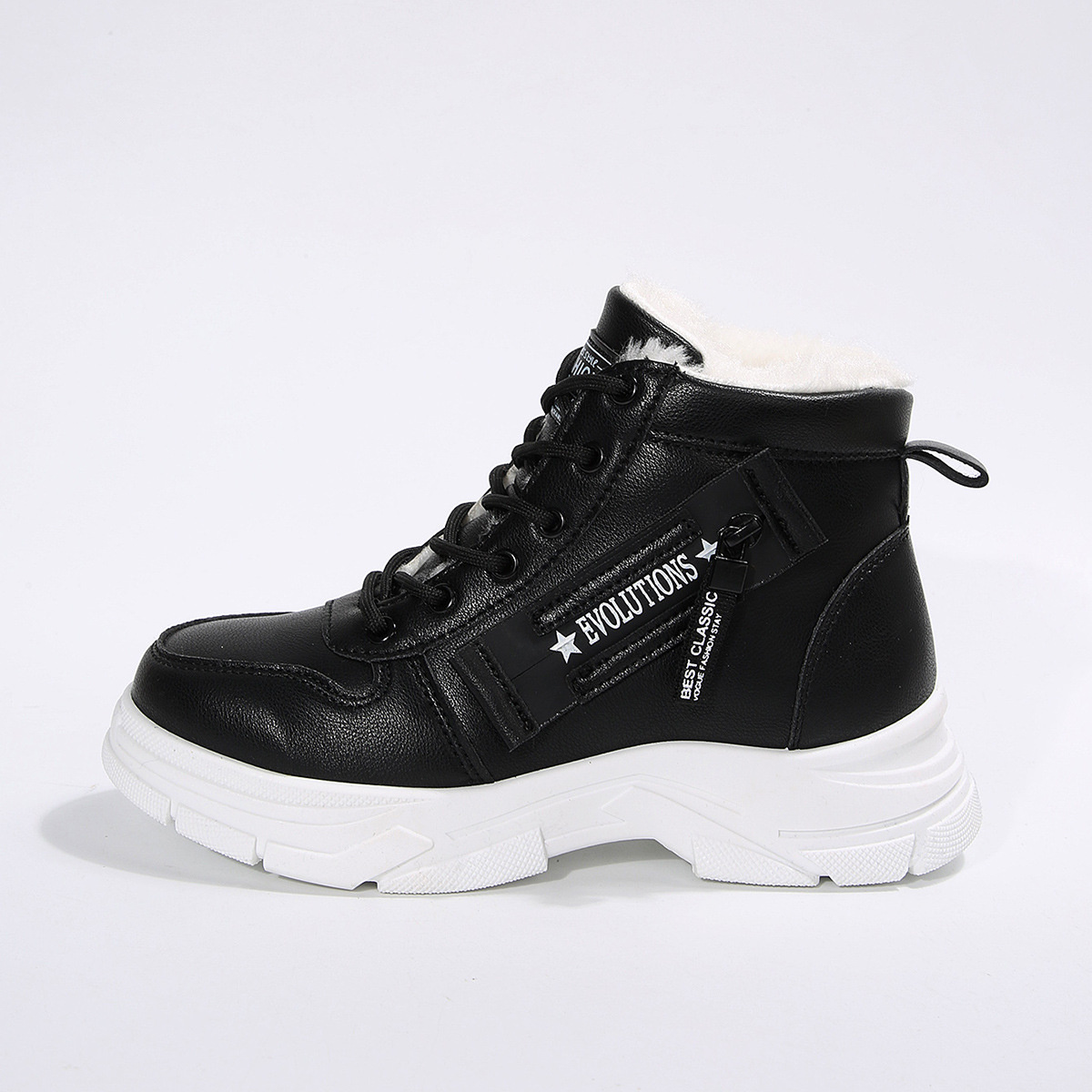 Premium Lace-Up Combat Boots with Fleece Line
