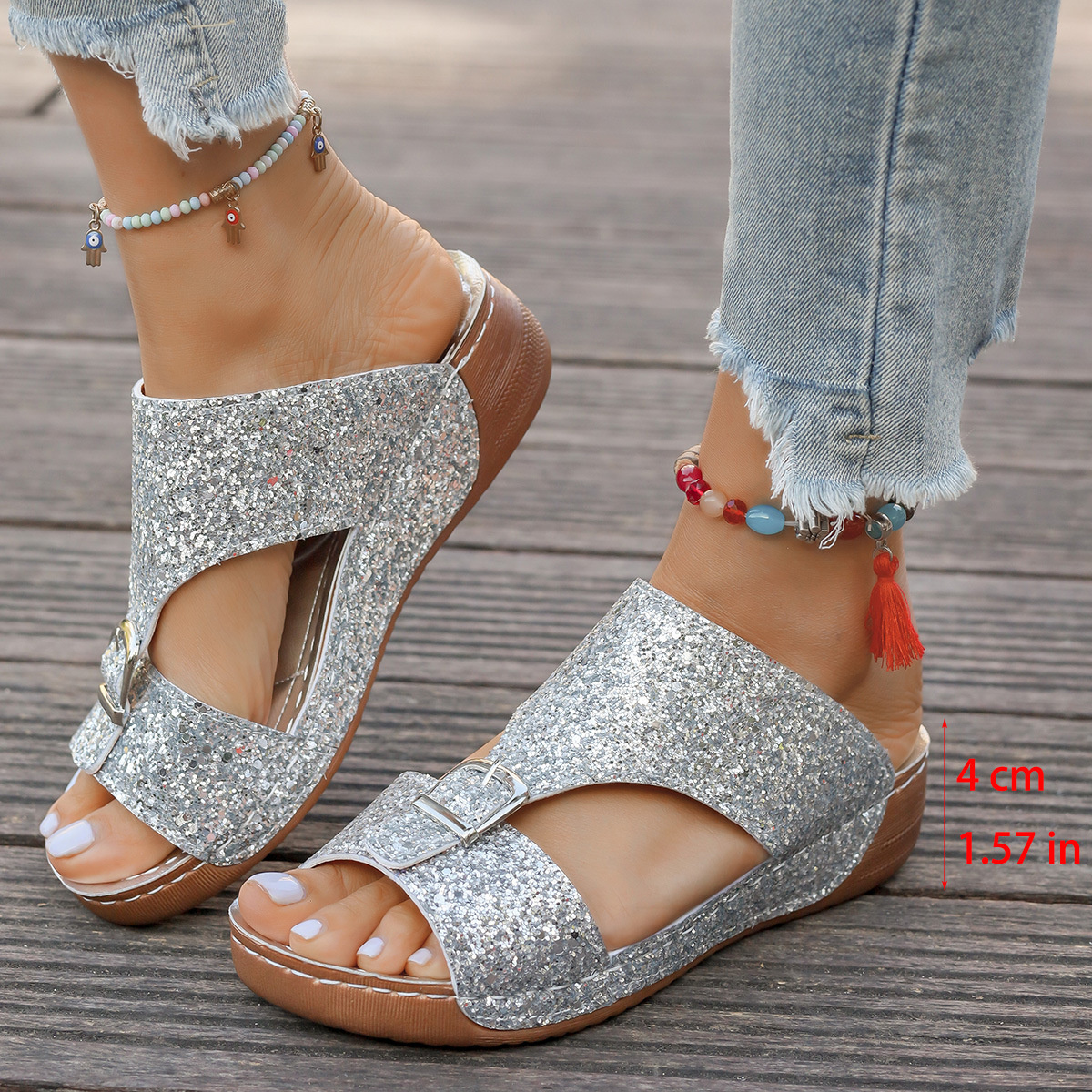 Buckle Decor Open Toe Sandals