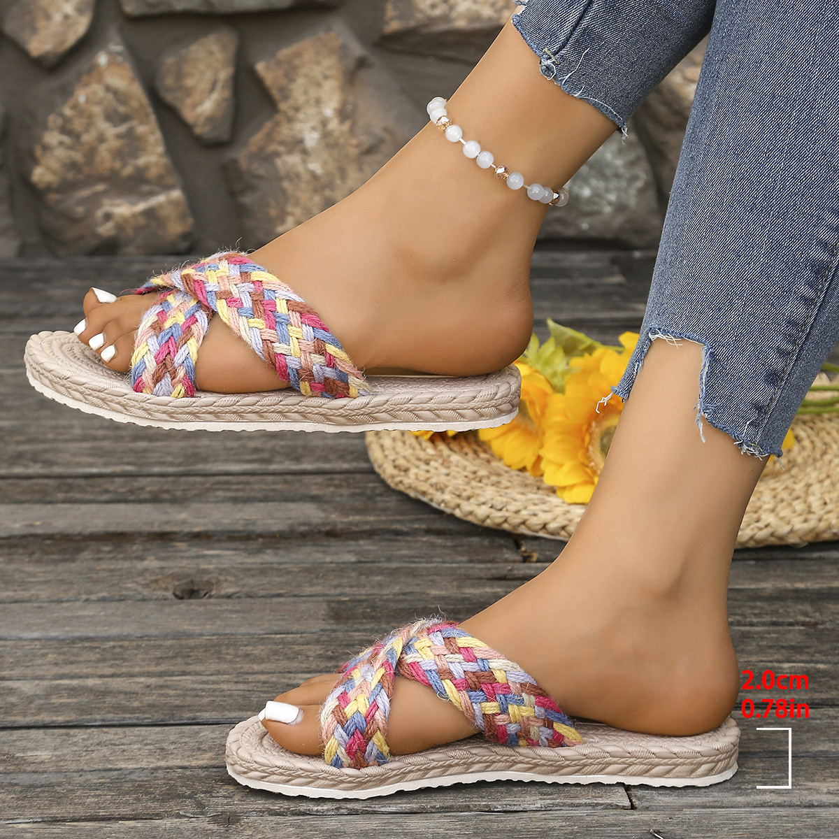 Crisscross Braided Platform Sandals