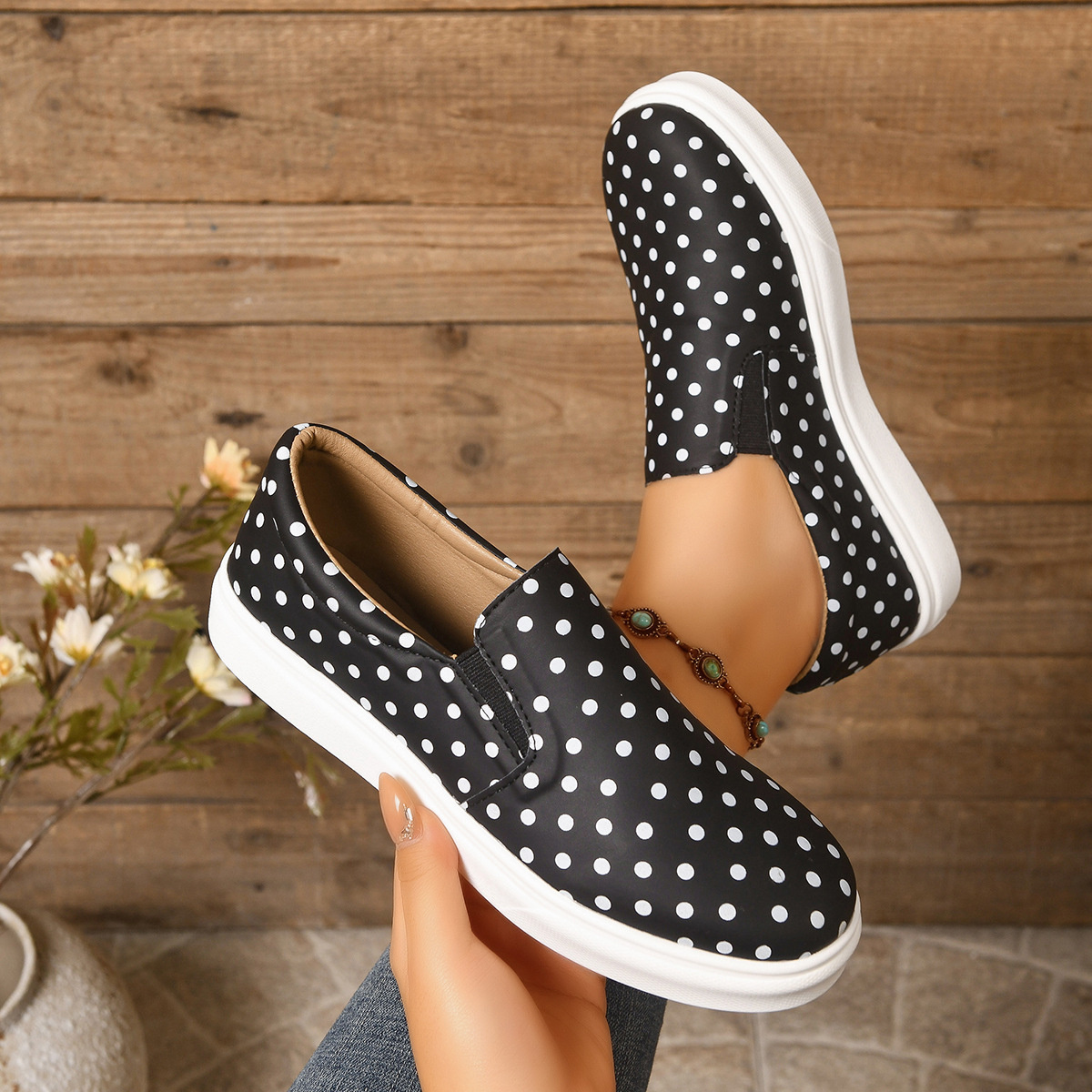Polka Dot Slip-Ons