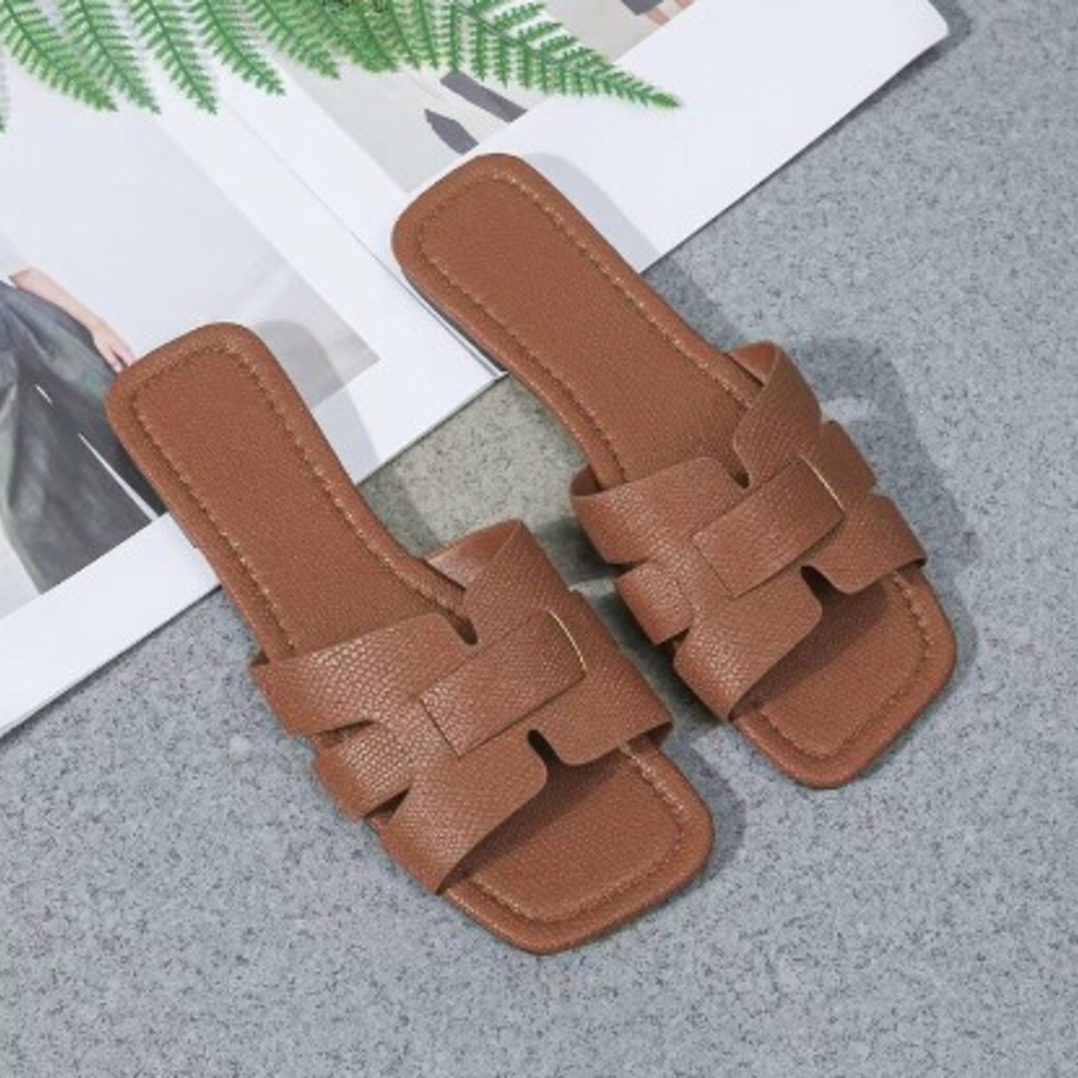 Woven Strap Flat Sandals