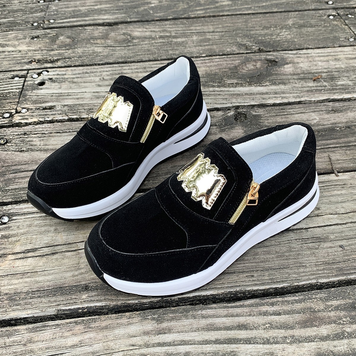 Round Toe Platform Slip-Ons
