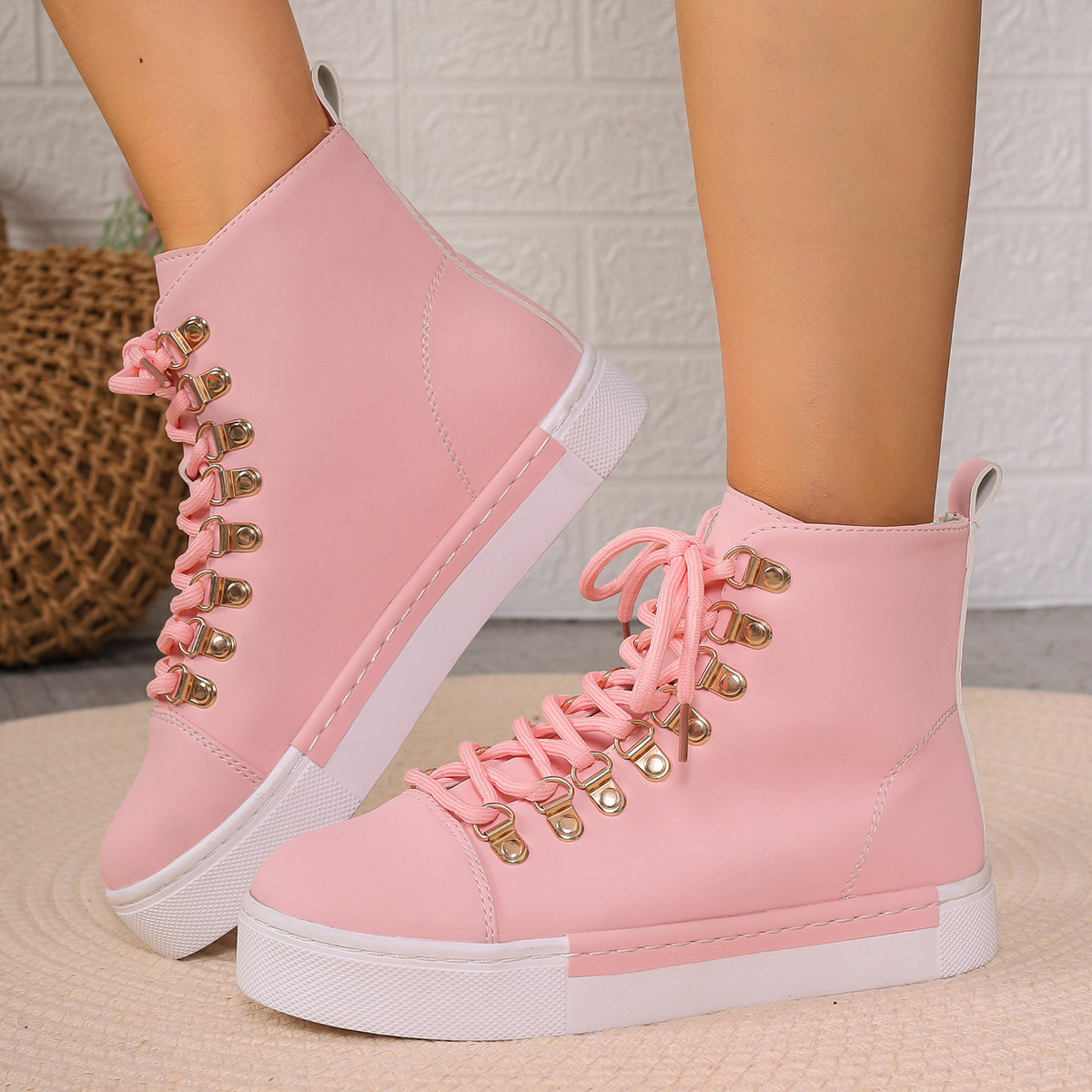 Lace-Up Platform Sneakers