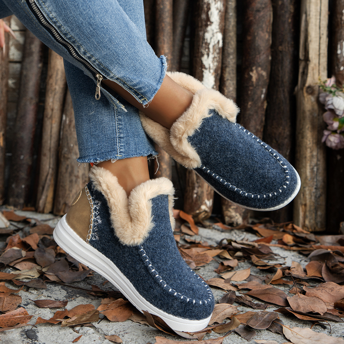 Round Toe Winter Ankle Boots
