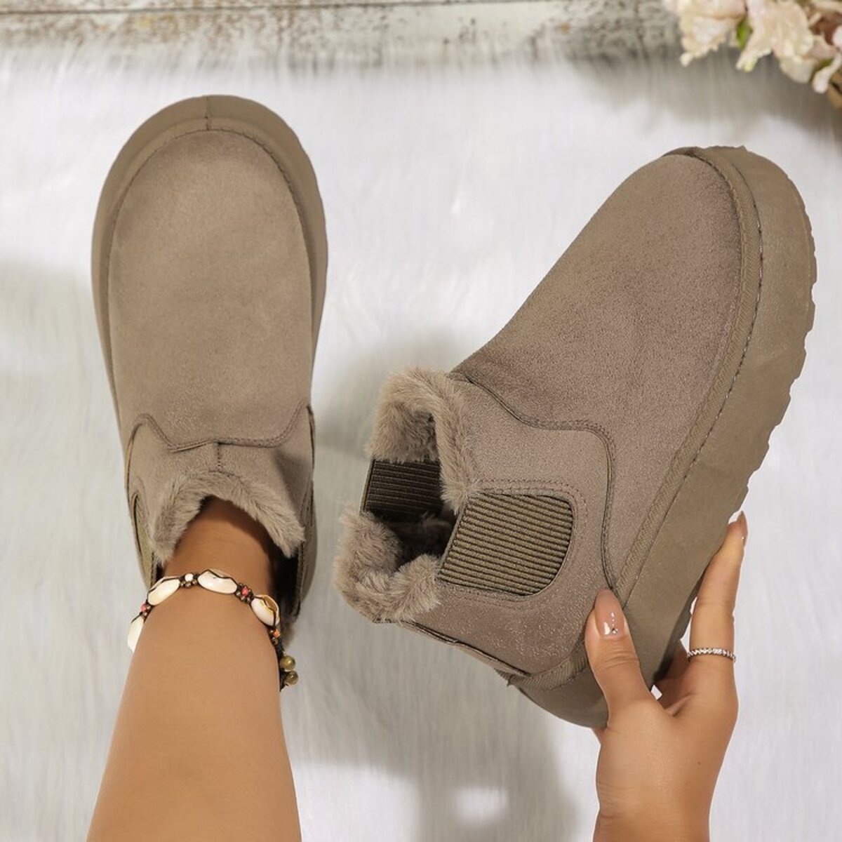 Round Toe Platform Ankle Boots