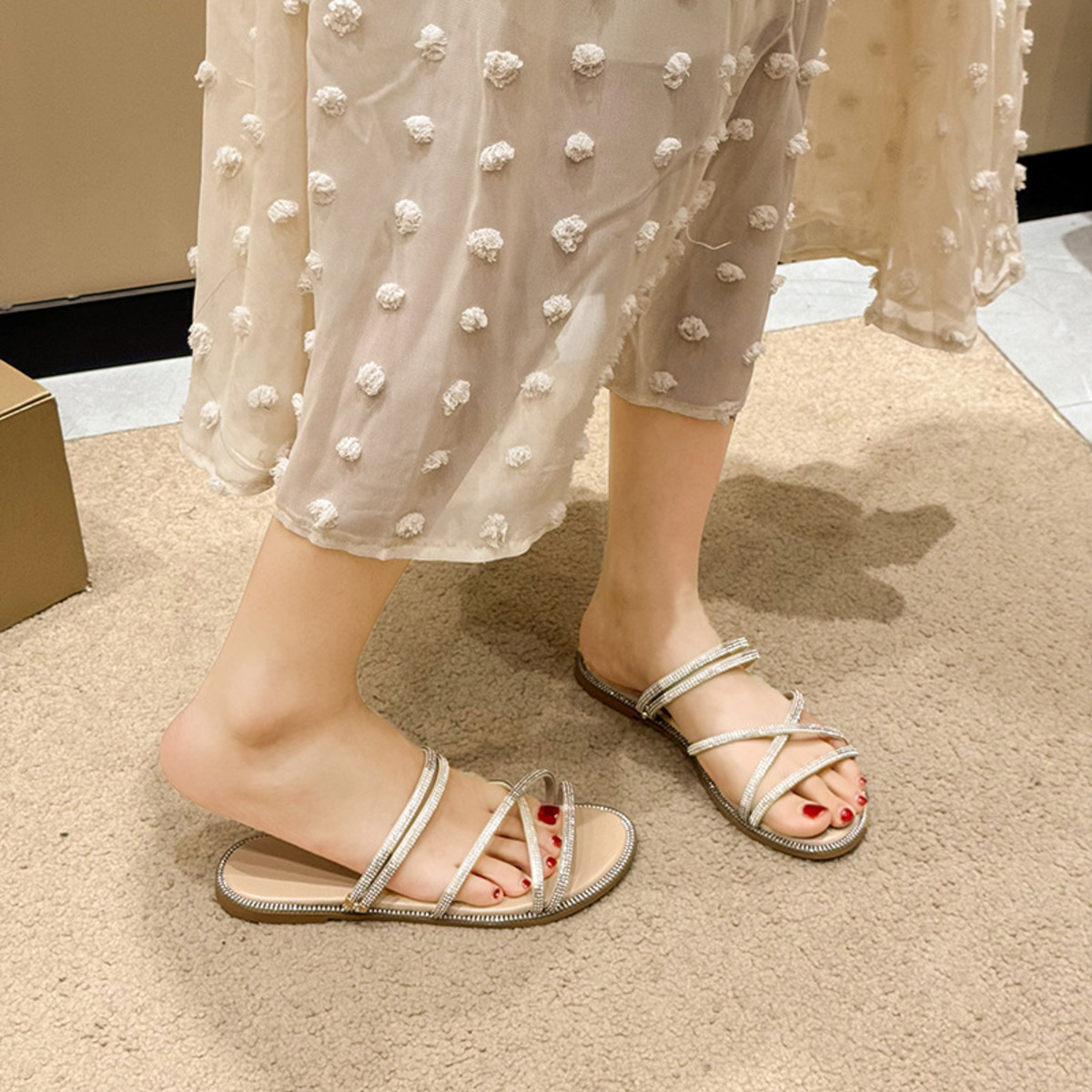 Open Toe Flats Sandals