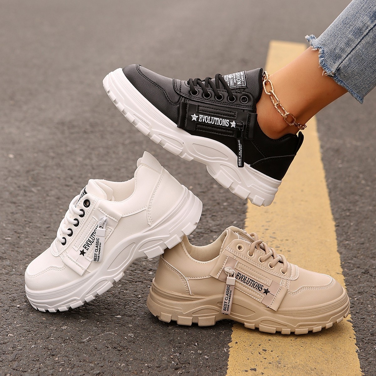 Lace Up Round Toe Athletic