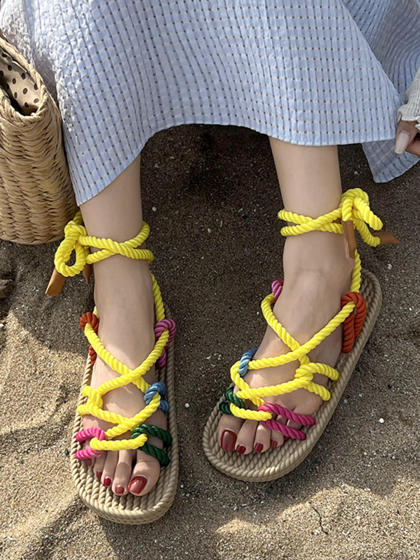 Colorful Rope Woven Sandals
