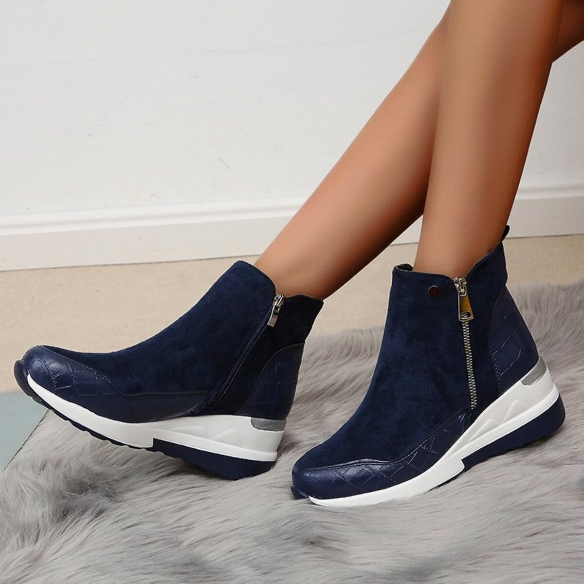 Side Zipper Ankle Boots