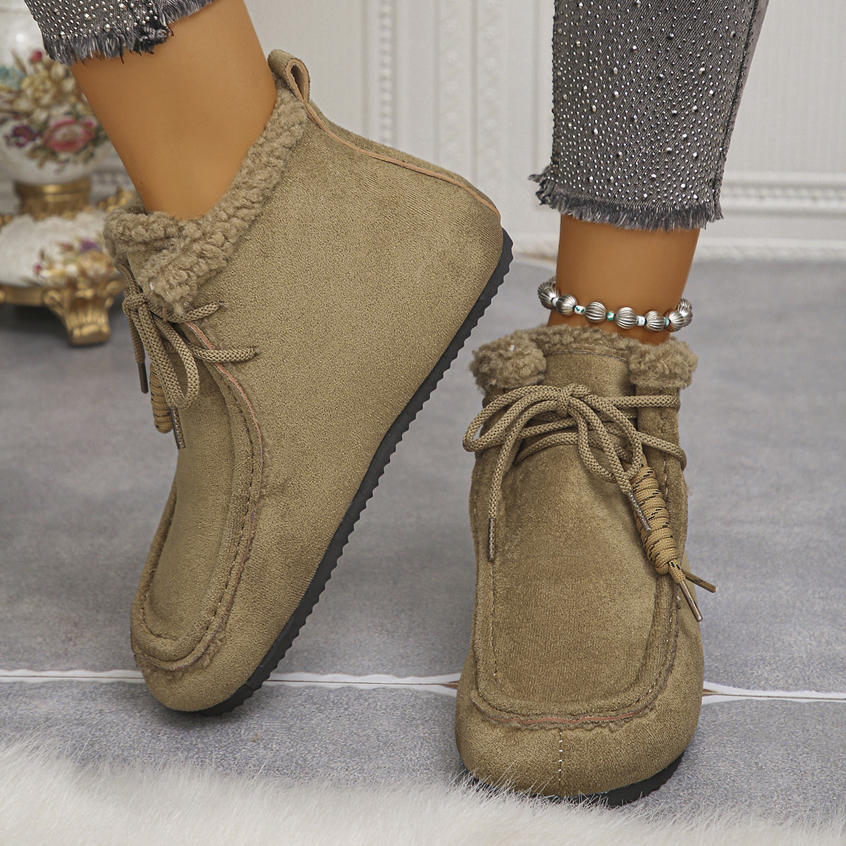 Plush Lined Ankle Boots