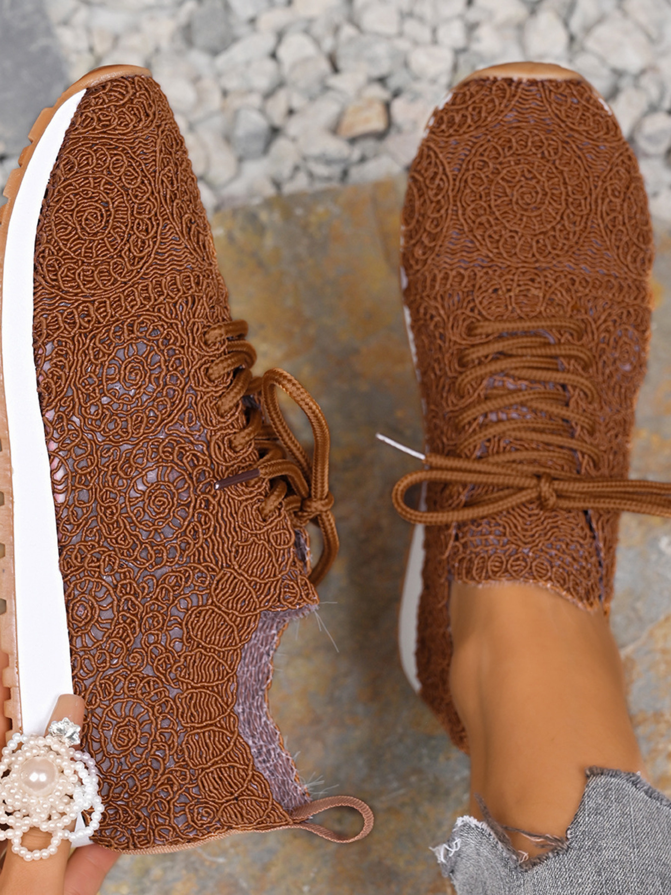 Mesh Lace Up Sneakers