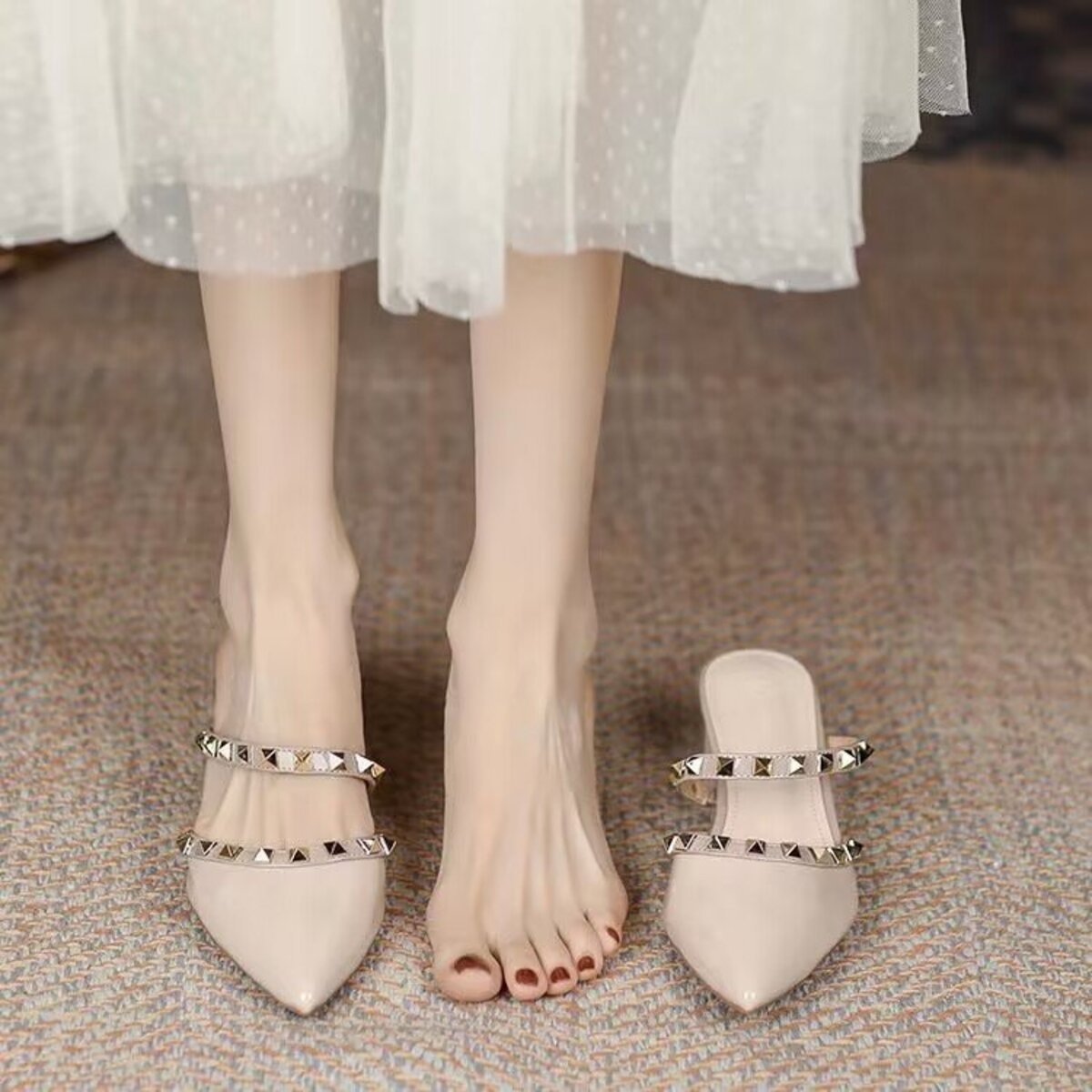 Point Toe Block Heels Sandals
