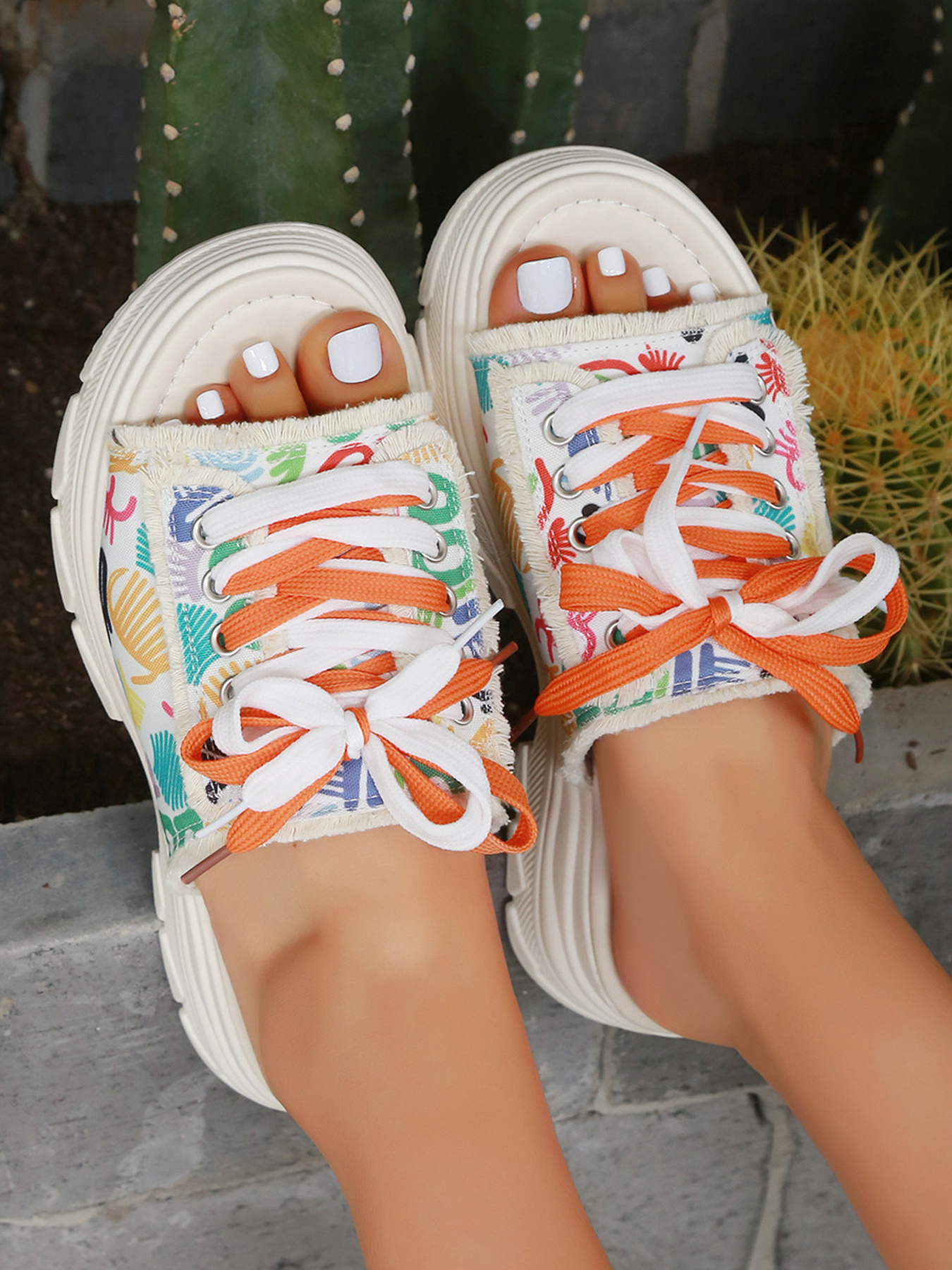 Platform Lace-Up Sandals