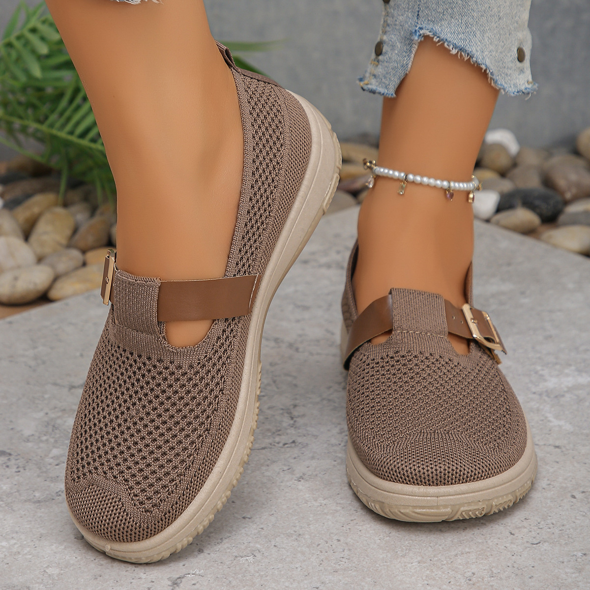 Round Toe Platform Slip-Ons