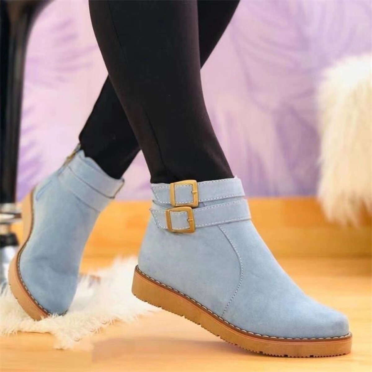 Buckle Accent Ankle Boots