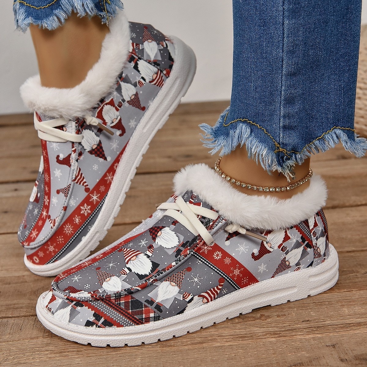 Christmas Round Toe Loafers