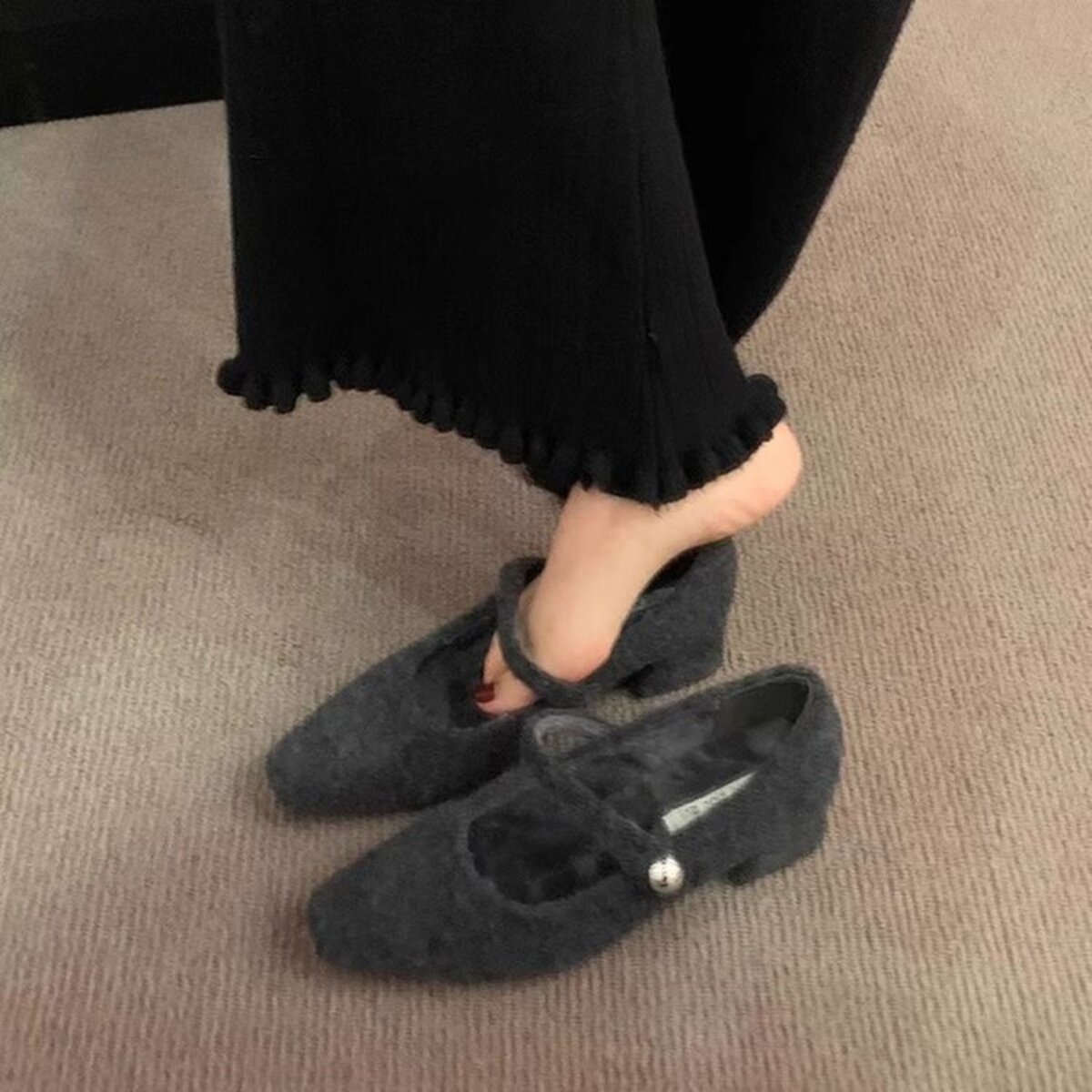 Elegant Block Heel Mary Jane Loafers