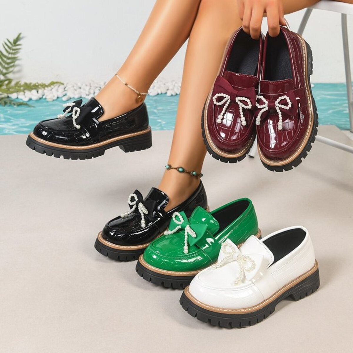 Round Toe Platform Loaferss