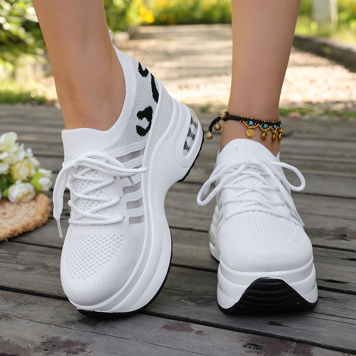 Round Toe Platform Sneakers