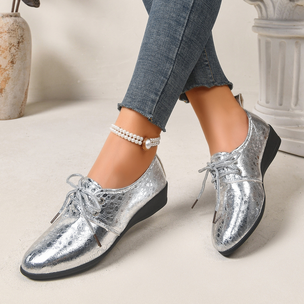 Point Toe Wedge Loafers