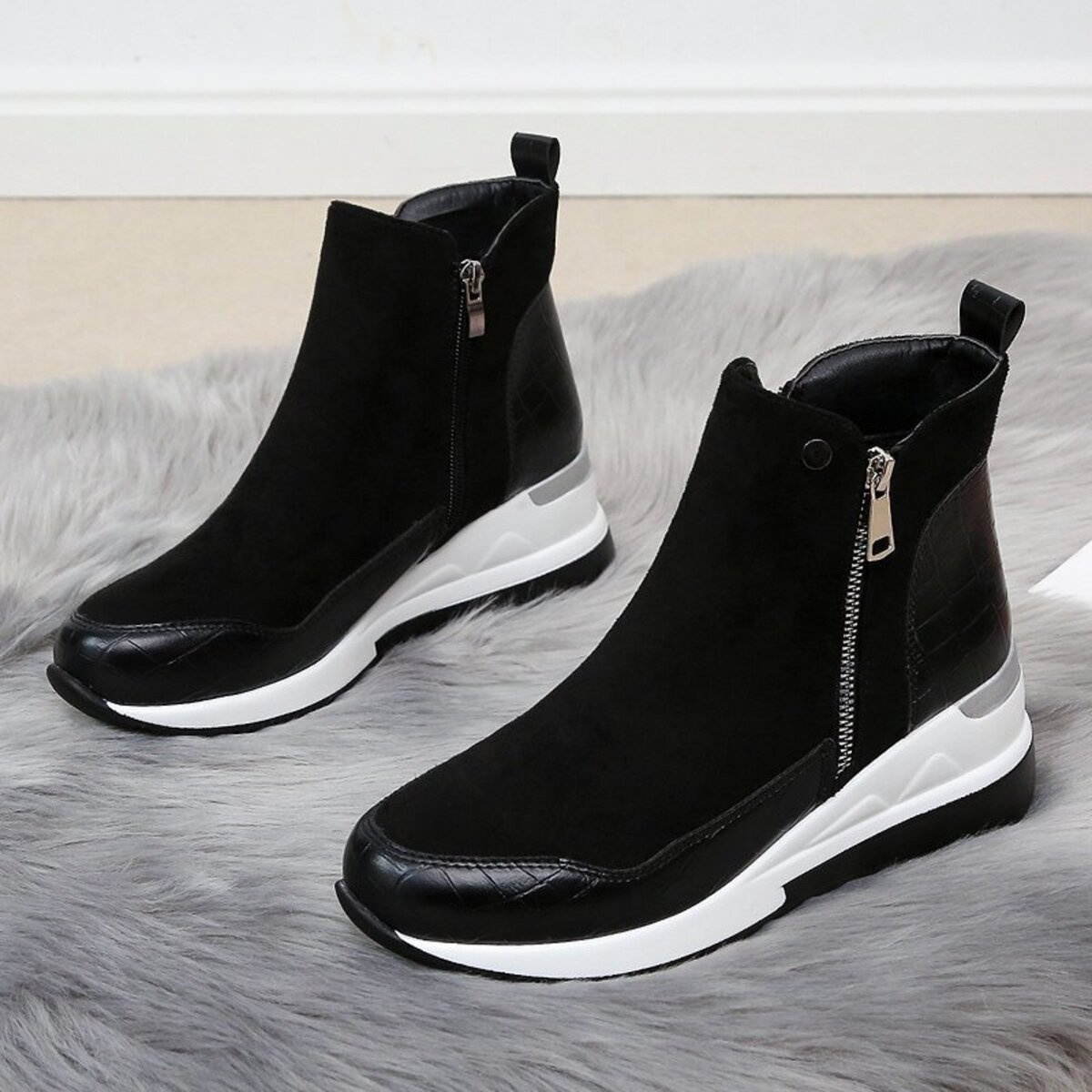 Side Zipper Ankle Boots