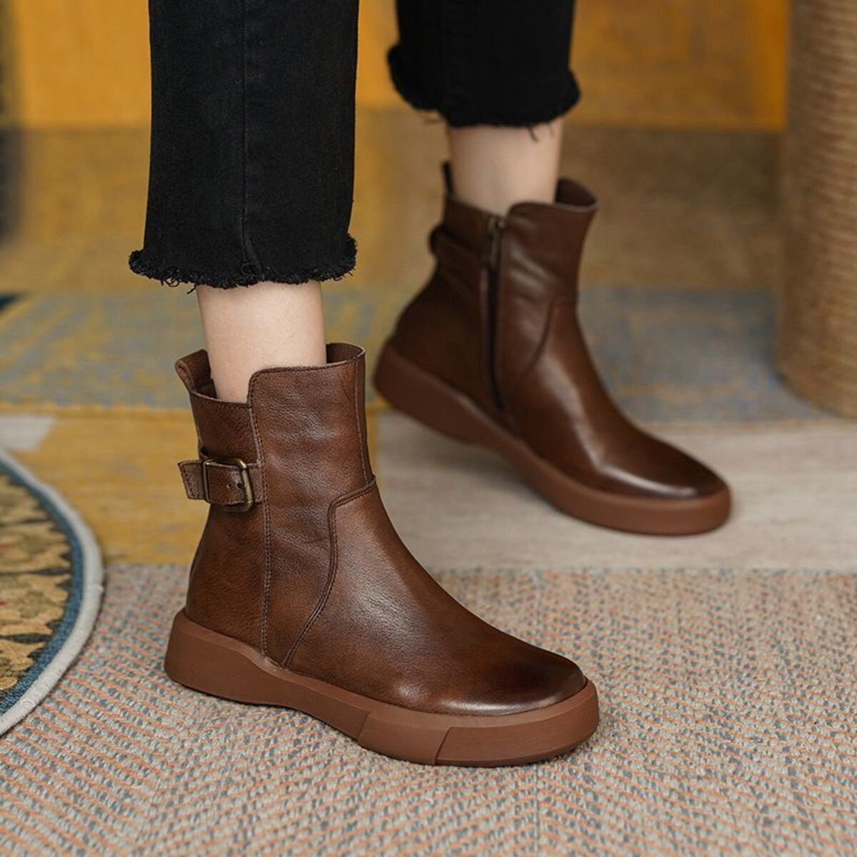 Round Toe Platform Boots