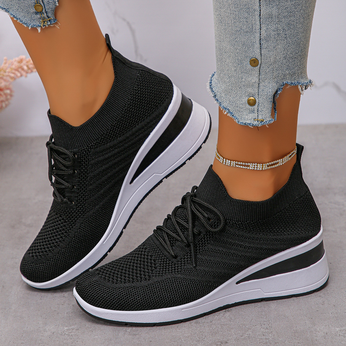 Lace Up Wedge Athletic