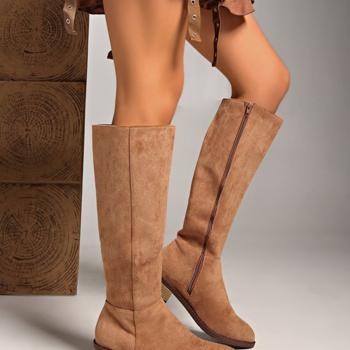 Knee-High Block Heel Boots