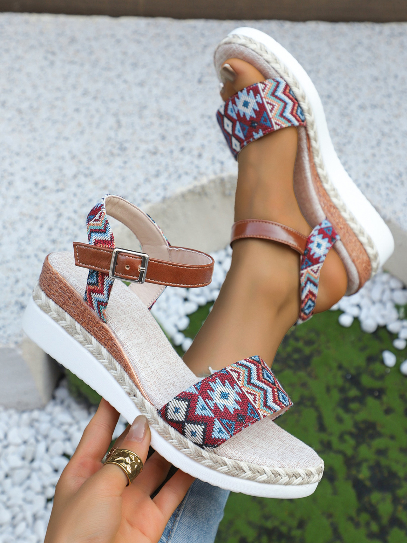 Open Toe Platform Wedge Sandals