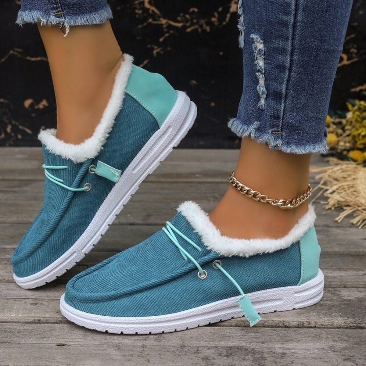 Faux Fur Lined Slip-Ons