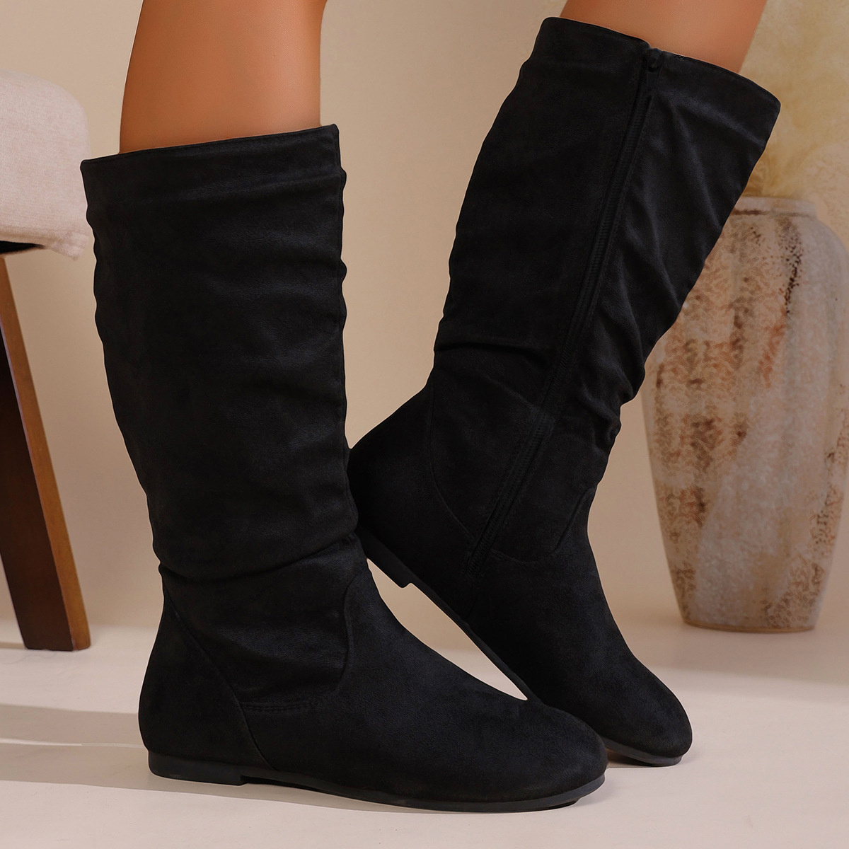 Size Zip Slouchy Boots